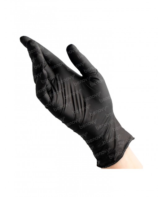 Перчатки нитриловые Benovy смотровые неопудренные текстурированные на пальцах