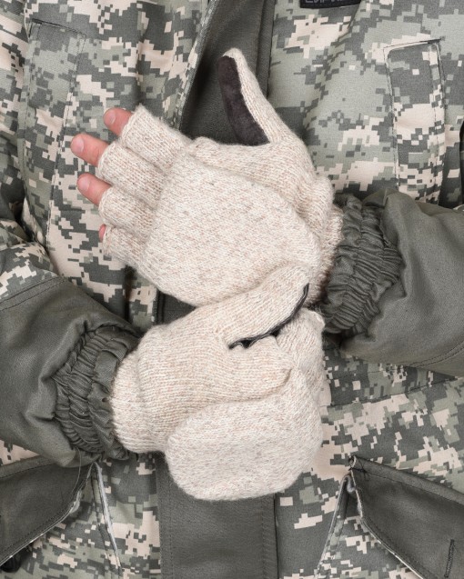 Перчатки утепленные Юкагиры Safeprotect шерстяные Варежки с утеплителем ТИНСУЛЕЙТ, спилок на ладони