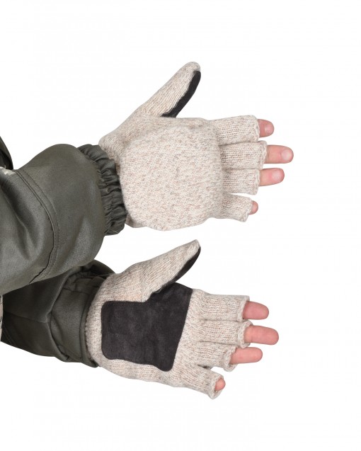 Перчатки утепленные Юкагиры Safeprotect шерстяные Варежки с утеплителем ТИНСУЛЕЙТ, спилок на ладони