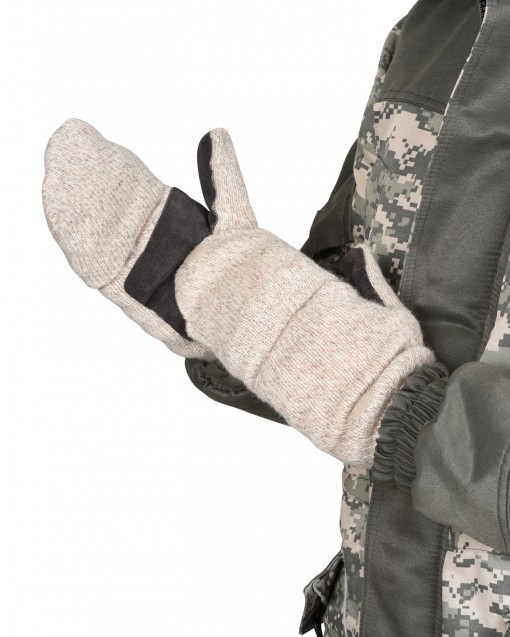 Перчатки утепленные Юкагиры Safeprotect шерстяные Варежки с утеплителем ТИНСУЛЕЙТ, спилок на ладони