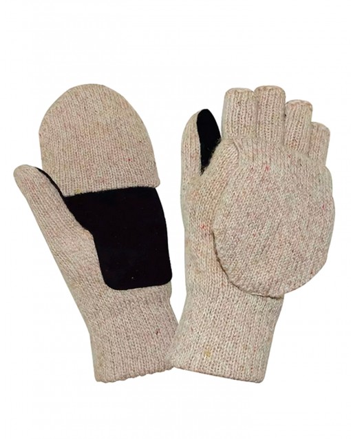 Перчатки утепленные Юкагиры Safeprotect шерстяные Варежки с утеплителем ТИНСУЛЕЙТ, спилок на ладони