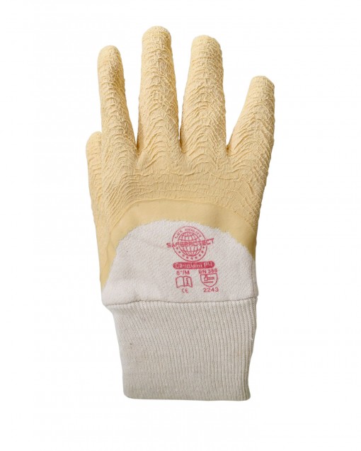 Перчатки латексные SAFEPROTECT Сандмен РЧ частичный облив