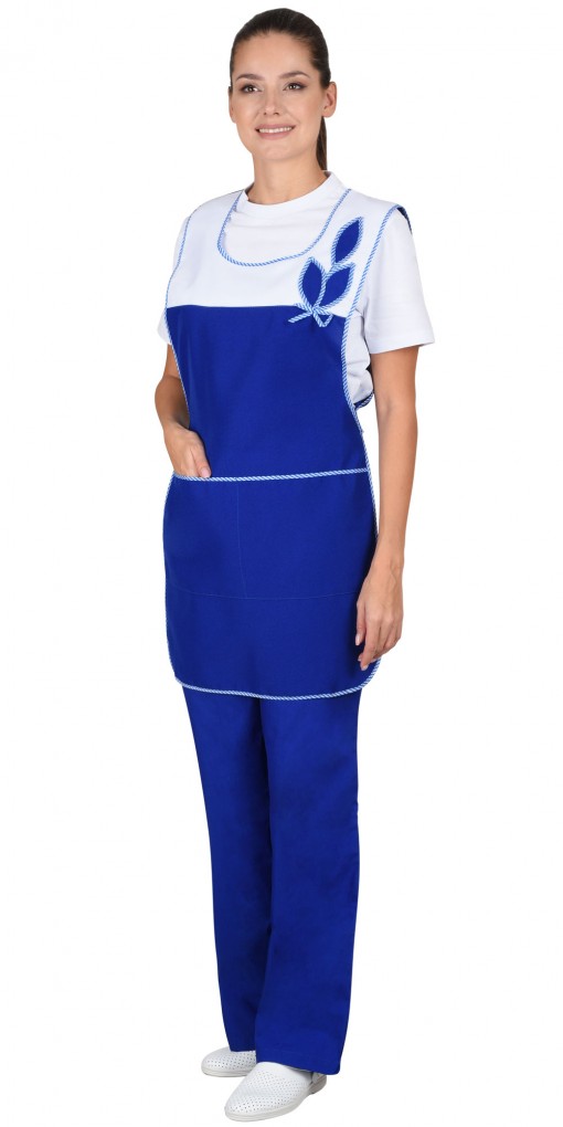 Фартук-сарафан СИРИУС-ВЕСНА васильковый с белым