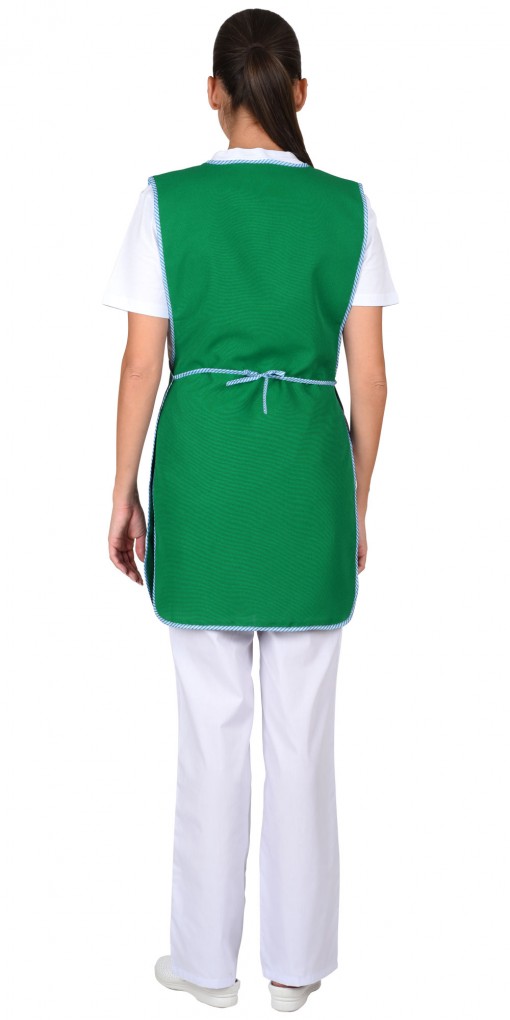 Фартук-сарафан СИРИУС-ВЕСНА зелёный с белым