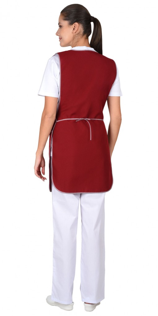 Фартук-сарафан СИРИУС-ВЕСНА бордовый с белым