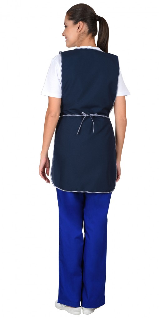 Фартук-сарафан СИРИУС-ВЕСНА синий с белым