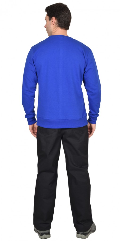 Толстовка-футер дл. рукав с манжетом васильковая