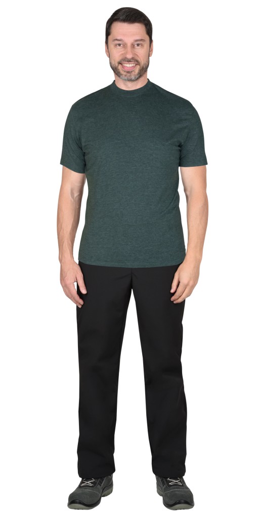 Футболка меланж тёмно-зеленый