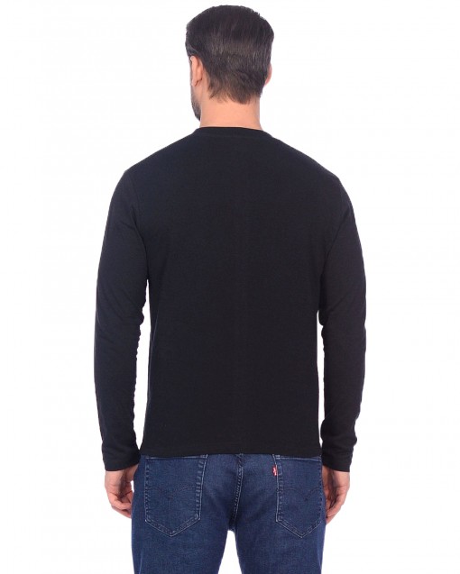 Футболка длинные рукава черная х/б