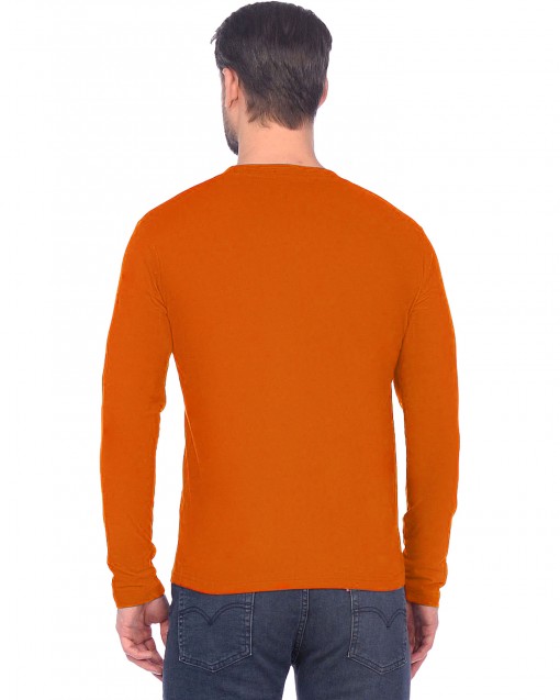 Футболка длинные рукава оранжевая х/б