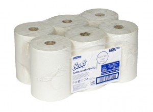 Полотенца бумажные в пачках Scott Slimroll Kimberly-Clark 6697 белые однослойные