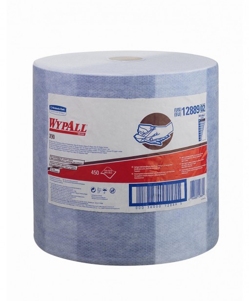 Протирочный материал Kimberly-Clark 12889 WYPALL* X90 большой рулон, голубой