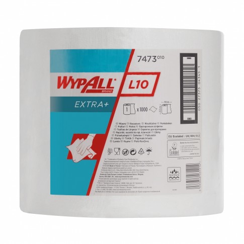 Протирочный материал Kimberly-Clark 7473 WYPALL* L10 EXTRA+ большой рулон, белый