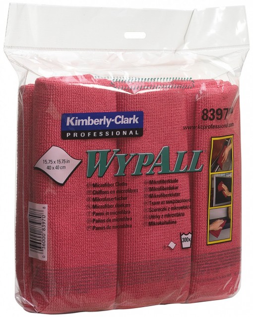 Протирочные салфетки микрофибра Kimberly-Clark 8397 WYPALL* красные