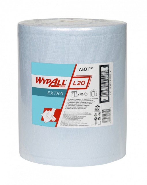 Протирочный материал Kimberly-Clark 7301 WYPALL* L20 EXTRA+ большой рулон, голубой