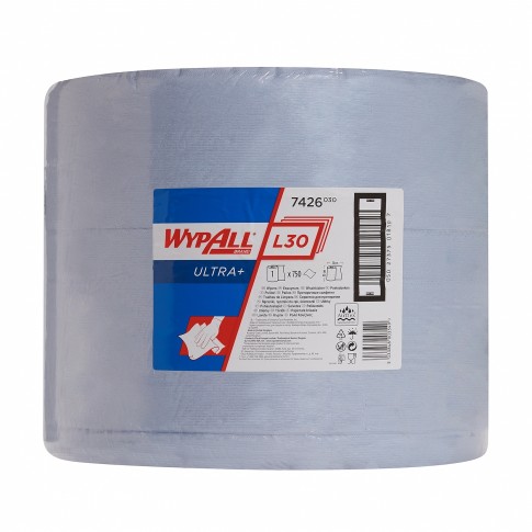 Протирочный материал Kimberly-Clark 7426 WYPALL* L30 ULTRA+ большой рулон, голубой