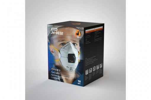 Респиратор JETA SAFETY FFP3 NR D с клапаном с регулировкой резинок JM-8632