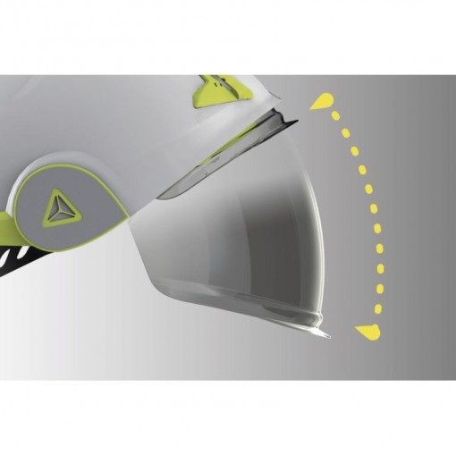 Каска защитная DeltaPlus электроизолированная до 440В ONYX2 с встроенным откидным лицевым щитком флурисцентный желтый ONYX2JA