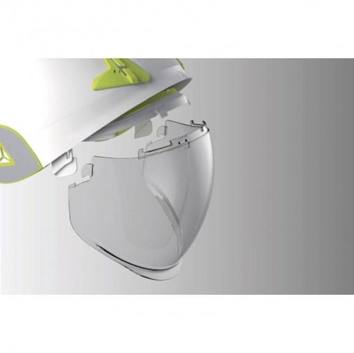 Каска защитная DeltaPlus электроизолированная до 440В ONYX2 с встроенным откидным лицевым щитком белая ONYX2BJ