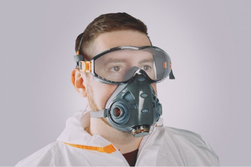 Полумаска JETA SAFETY с интегрированными очками Air Optics 9500