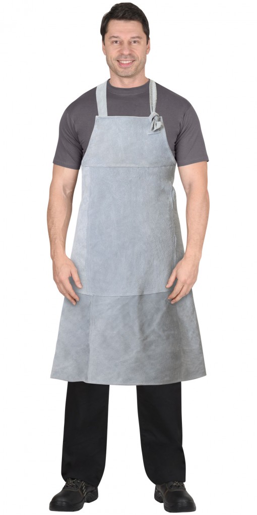 Фартук спилковый серый