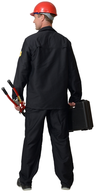 Костюм огнестойкий х/б: куртка, брюки (молескин) чёрный