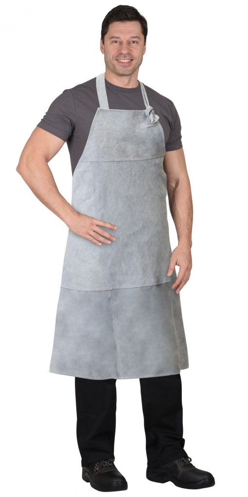 Фартук спилковый серый
