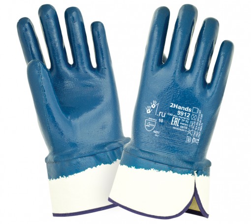 Перчатки с тяжелым нитриловым покрытием 2Hands 9912 (Ту Хэндс)
