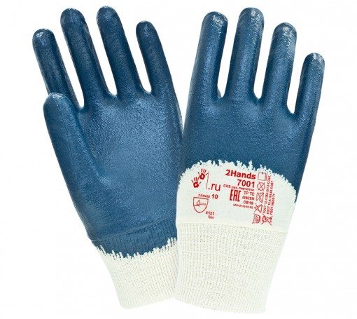 Перчатки со средним нитриловым покрытием 2Hands 7001 (Ту Хэндс)