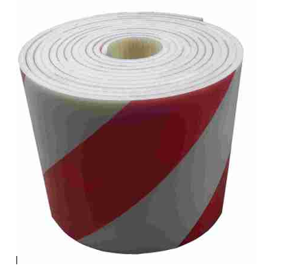 Мат самоклеющийся для вертикальной разметки 10 м х 0,5 м х 8 мм красно-белый