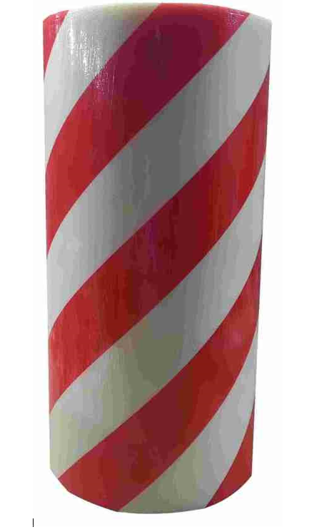 Мат самоклеющийся для вертикальной разметки 10 м х 1 м х 8 мм красно-белый